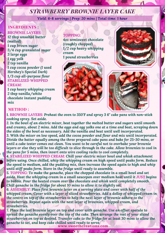 STRAWBERRY BROWNIE LAYER CAKE RECIPE