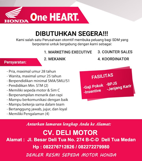 Gaji sales counter dealer motor honda