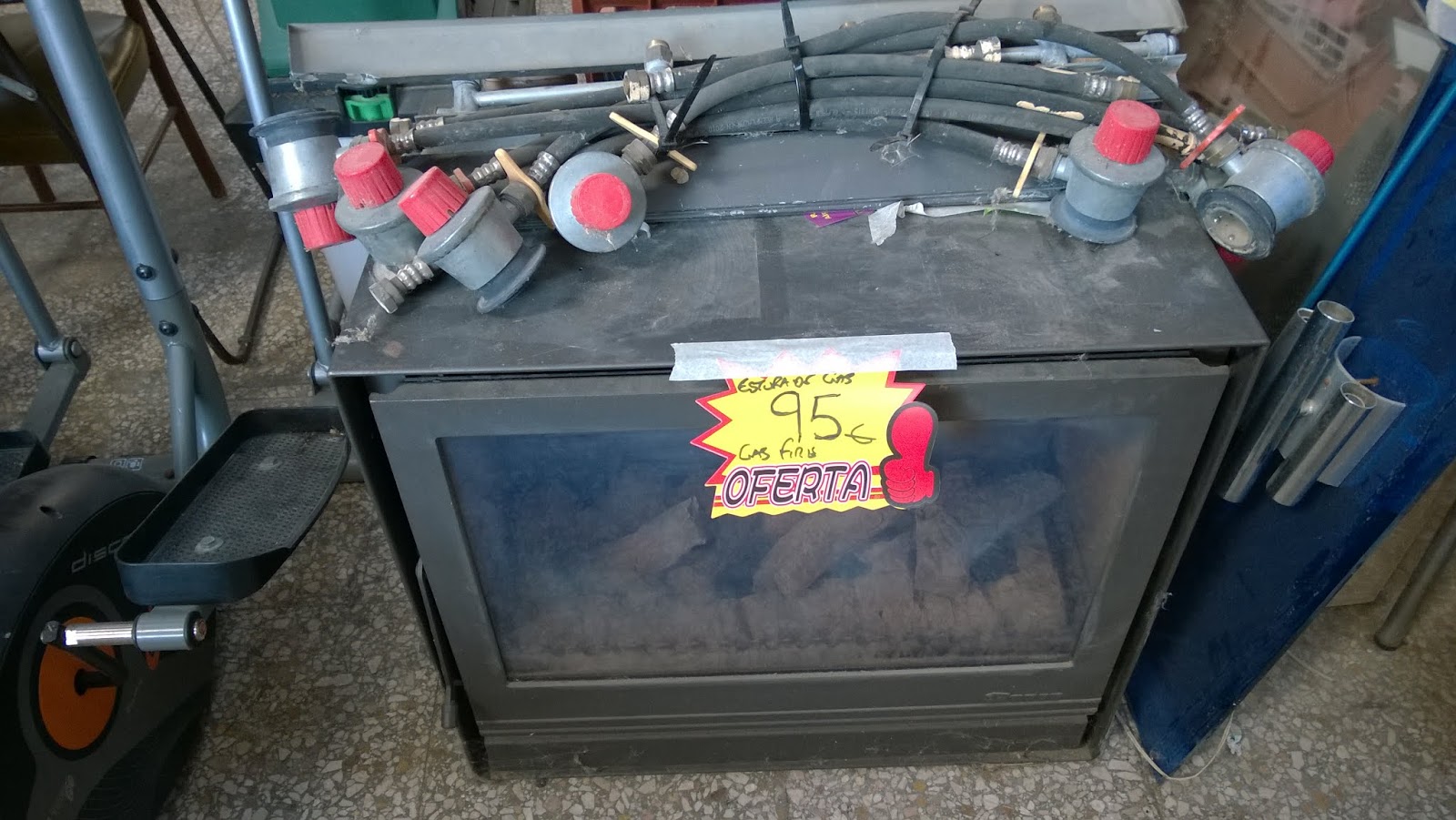Estufa de gas para poner en la chimenea - Rastro Caudete : Segunda mano