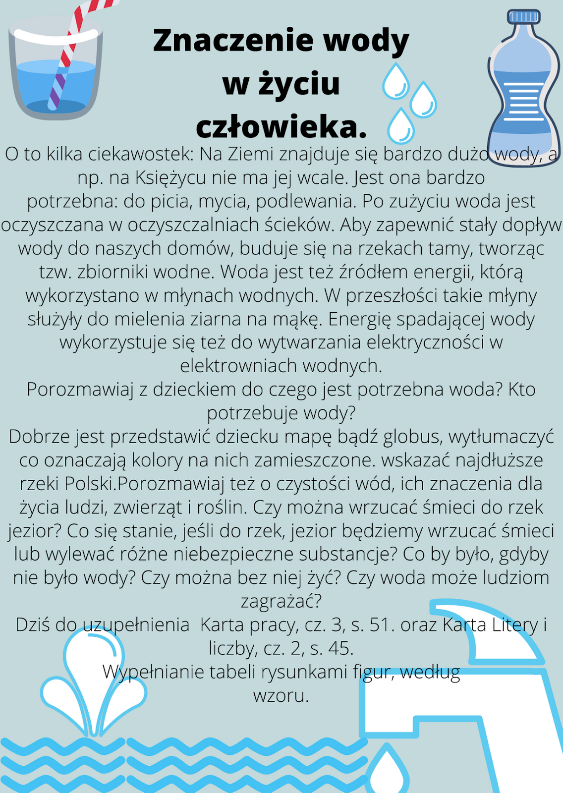 Negatywne Znaczenie Ssaków Dla Człowieka Przedszkole w Piasku: Znaczenie wody w życiu człowieka
