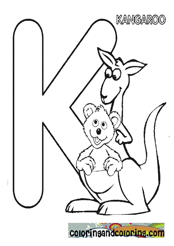 k is for kangaroo coloring pages - photo #30