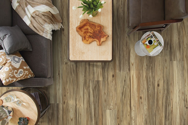 Beautiful wood-like flooring - no one would ever believe it's a type of vinyl.