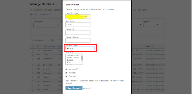 How to promote or demote user level from admin panel in Social Engine