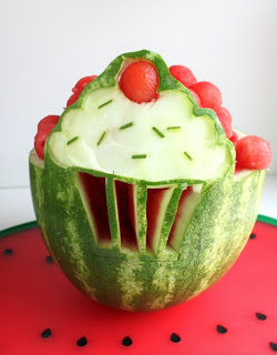 Cupcake Watermelon Carving by Created by Diane.