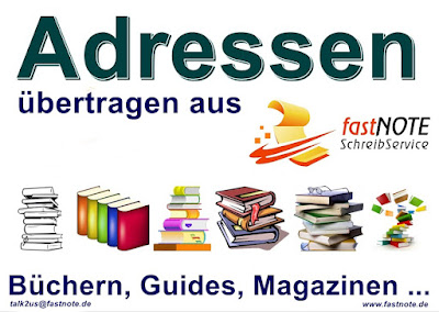 Adressen übertragen aus Büchern, Guides, Magazinen, Reise-, Wein-, Hotel-, Restaurantführern in Excel