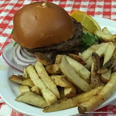 burger at Ludy’s Main St. BBQ in Woodland, California