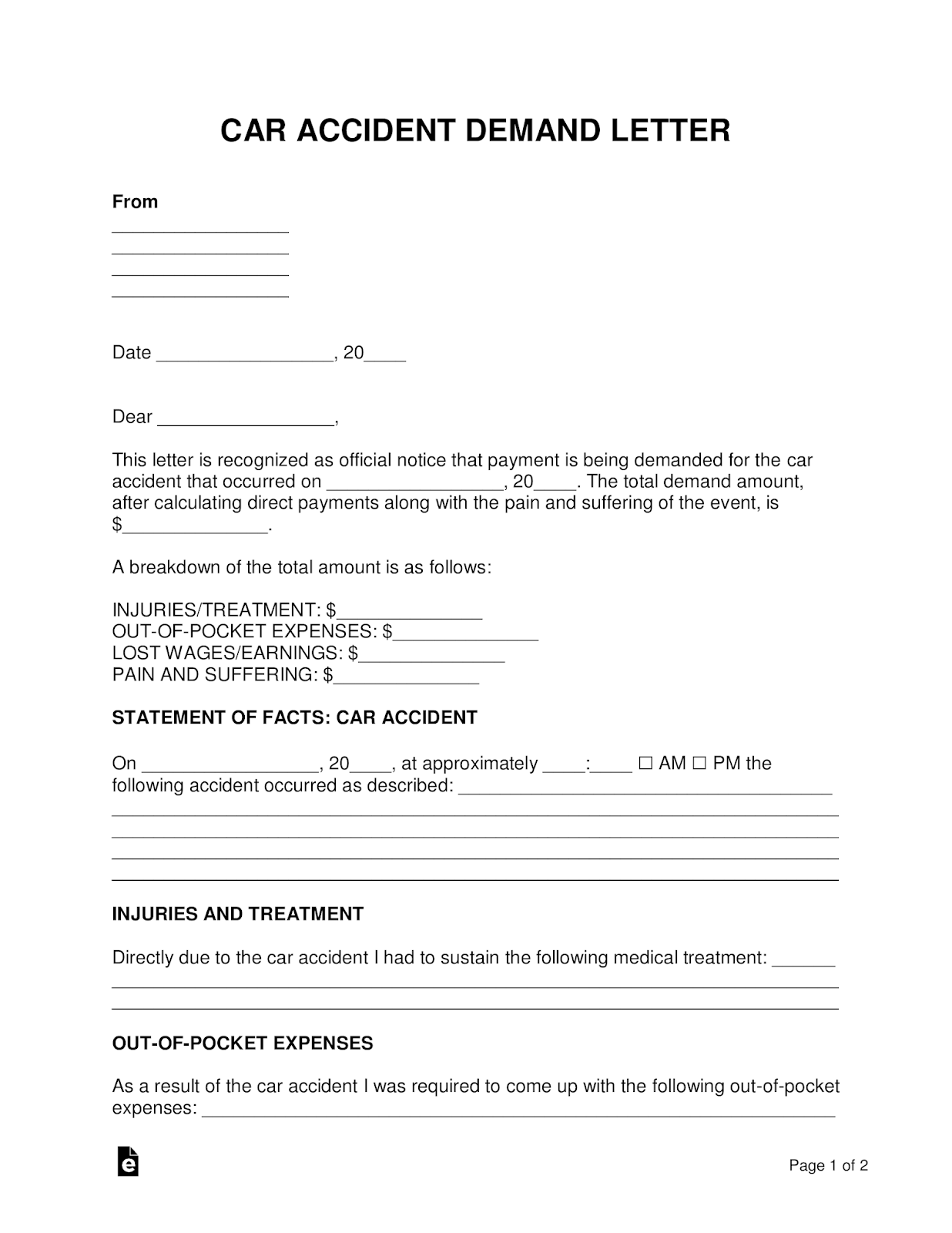 Demand Letter Car Accident Template ~ Resume Letter