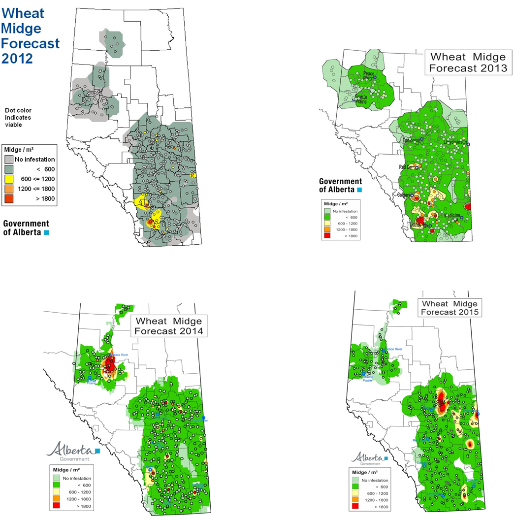 Prairie Pest Monitoring Network Blog 2017 Wheat Midge Forecast Map for