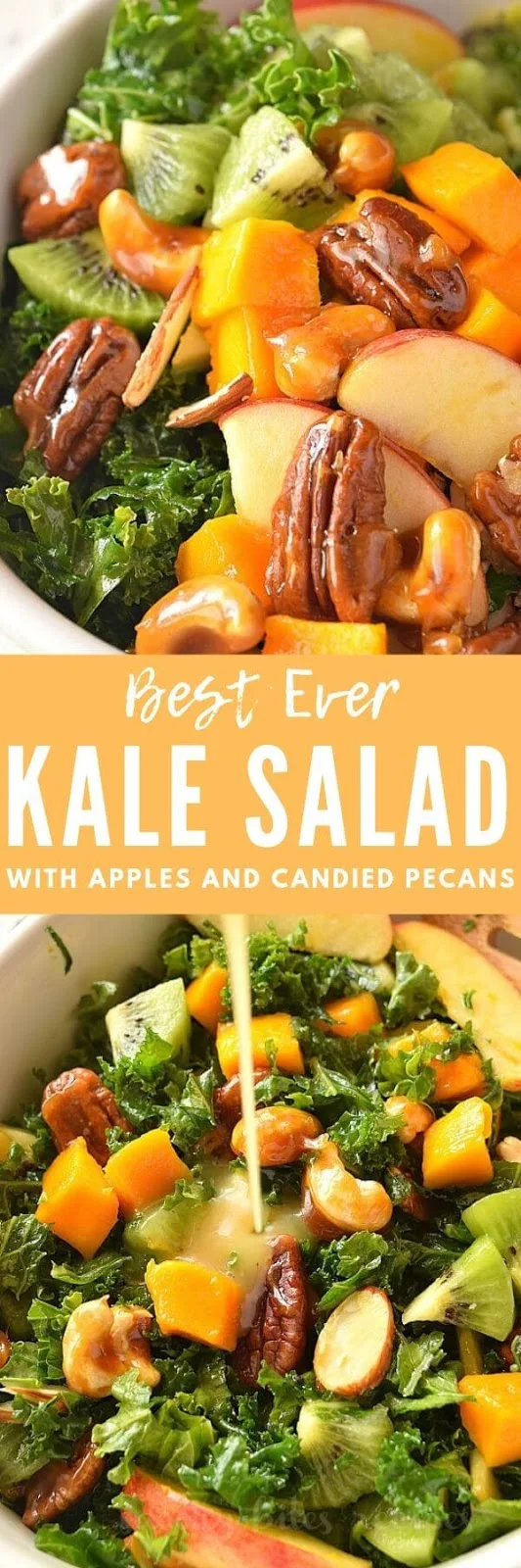 The Best kale salad ever with honey lemon dressing