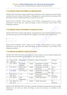 draft board resolution for general authorisation