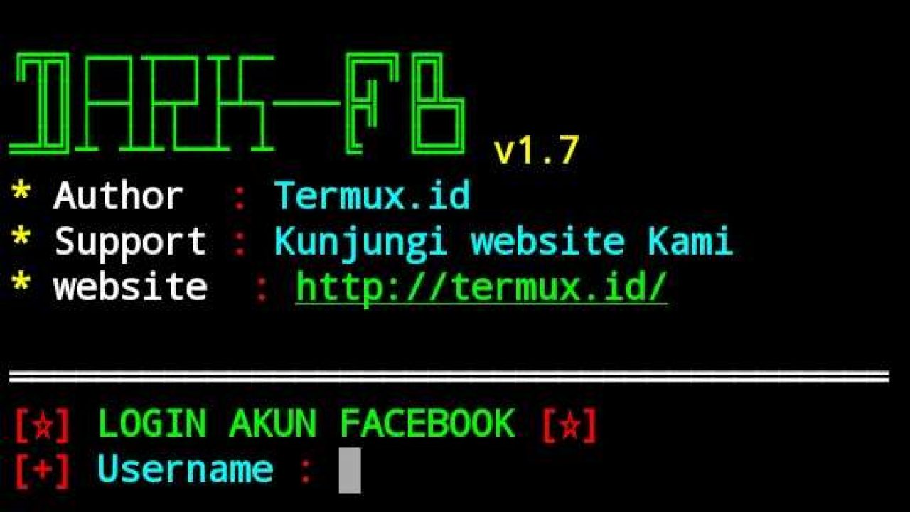 Hack Facebook Menggunakan Tools Dark Fb V1 7 Di Termux
