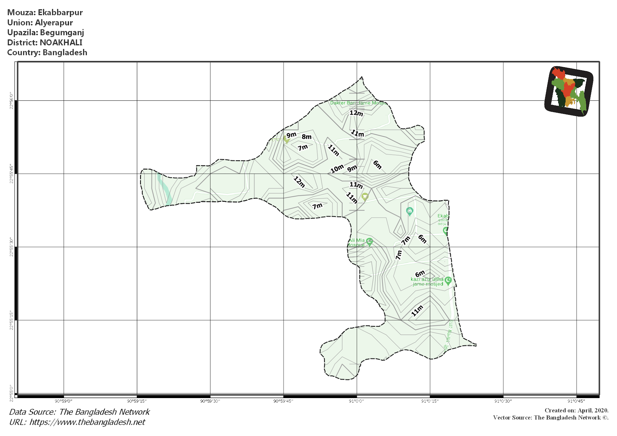 Map of Ekabbarpur Mouza of Begumganj Upazila, NOAKHALI Map of Ekabbarpur Mouza of Begumganj Upazila, NOAKHALI, Bangladesh.
