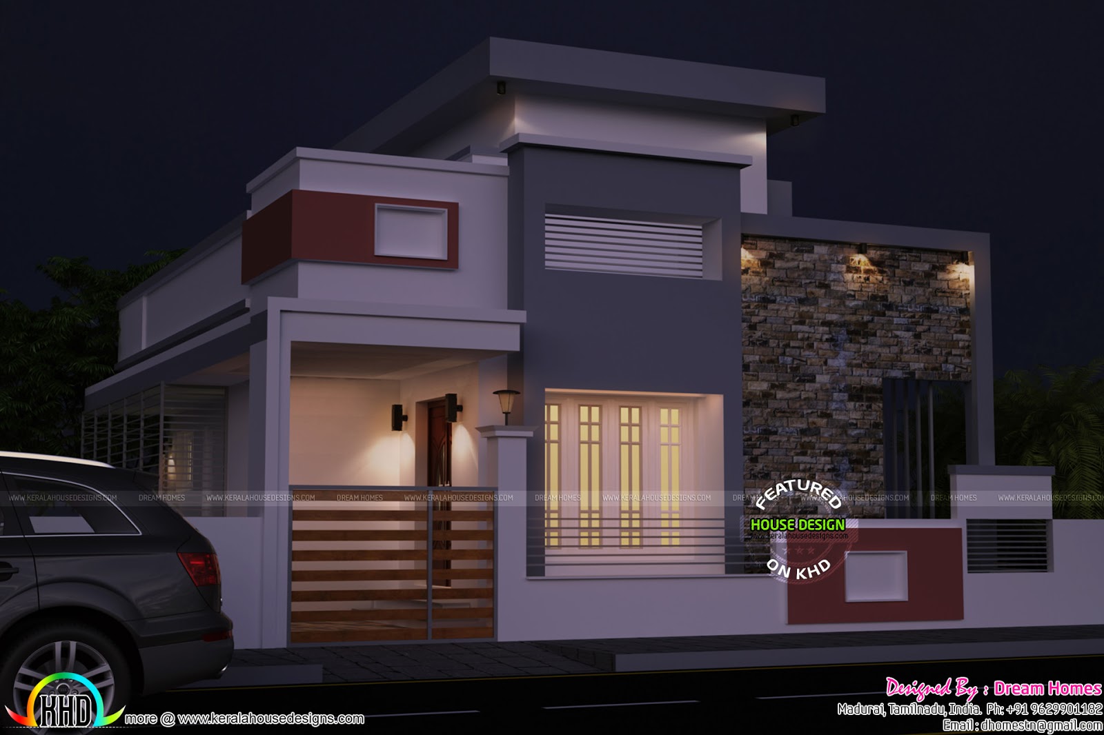 Small modern home with blueprint - Kerala home design and floor ...