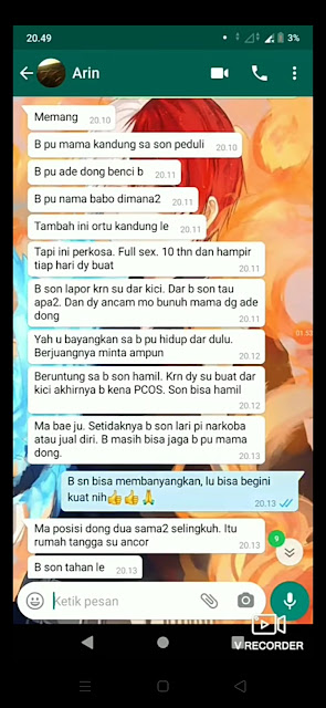 screen shot chat wa ayah perkosa anak kandung di kupang
