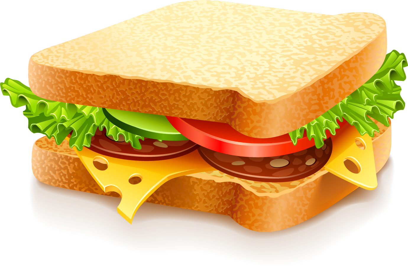 具沢山のサンドイッチ Fast food sandwich イラスト素材