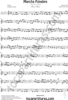 Funeral March Sheet Music for Soprano Sax and Tenor Saxophone Music Scores