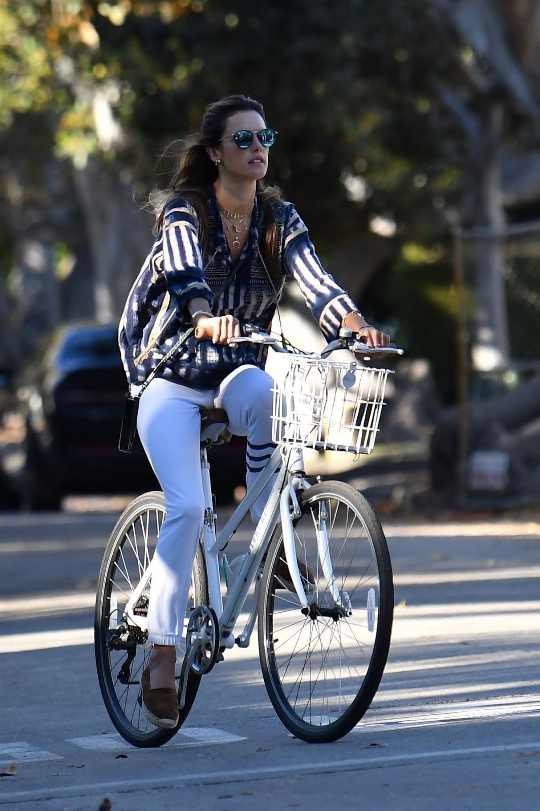 Alessandra Ambrosio Clicked Outside - Bike Ride in Brentwood 16 Jul -2020