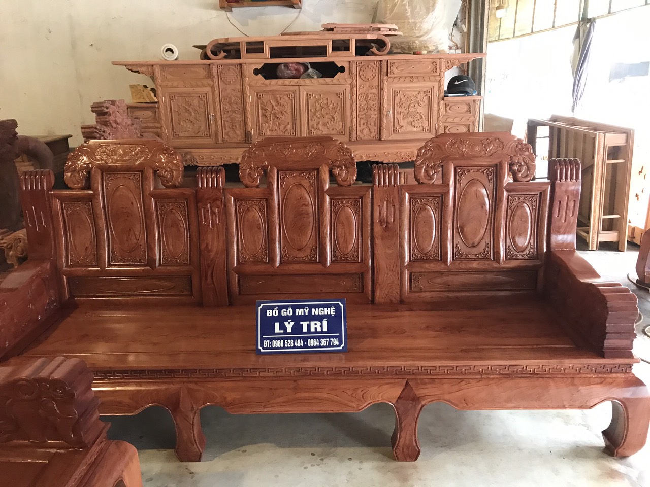 Bộ ghế Minh Quốc Voi tay đặc chân cong
