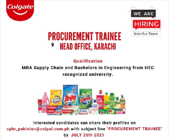 Colgate Palmolive Announced Procurement Trainee Program in July 2021 for Bachelor Degree Holders