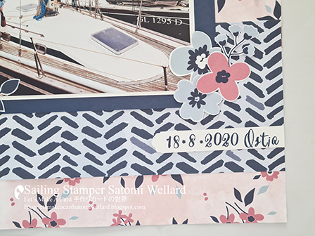 Stampin'Up! Scrapbooking layout with Paper Blooms SAB DSP   by Sailing Stamper Satomi Wellard