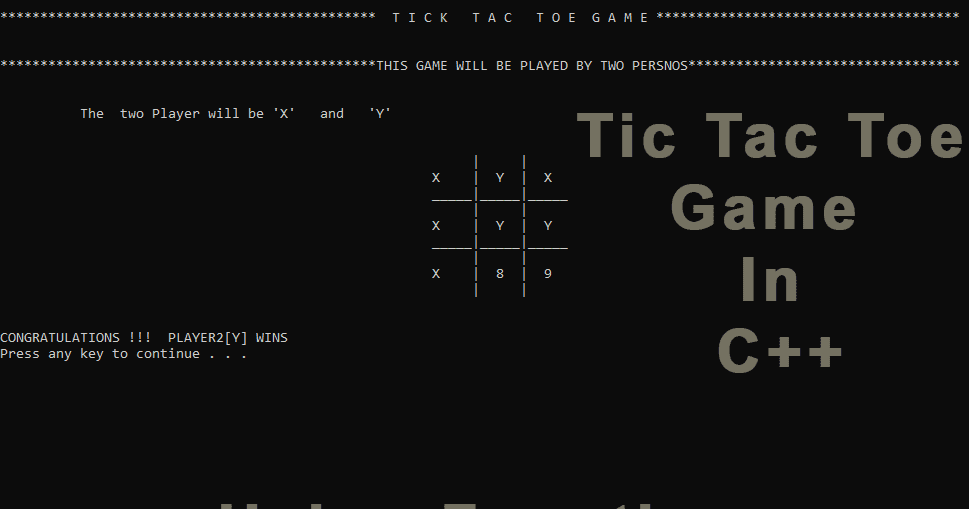 Tic Tac Toe Game In C++ | How to Use Function in C++ - View My Projects