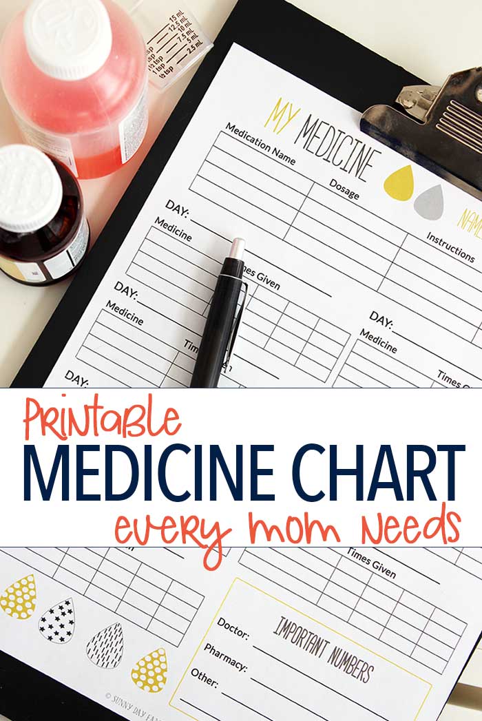 Medicine Chart For Kids Printable