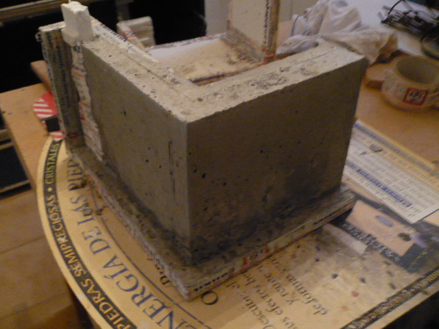 Cantonera artesanal de hormigon, dintel de hormigon