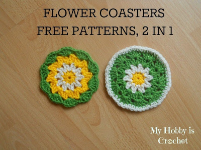 flower, daisy coaster/potholder- free crochet pattern