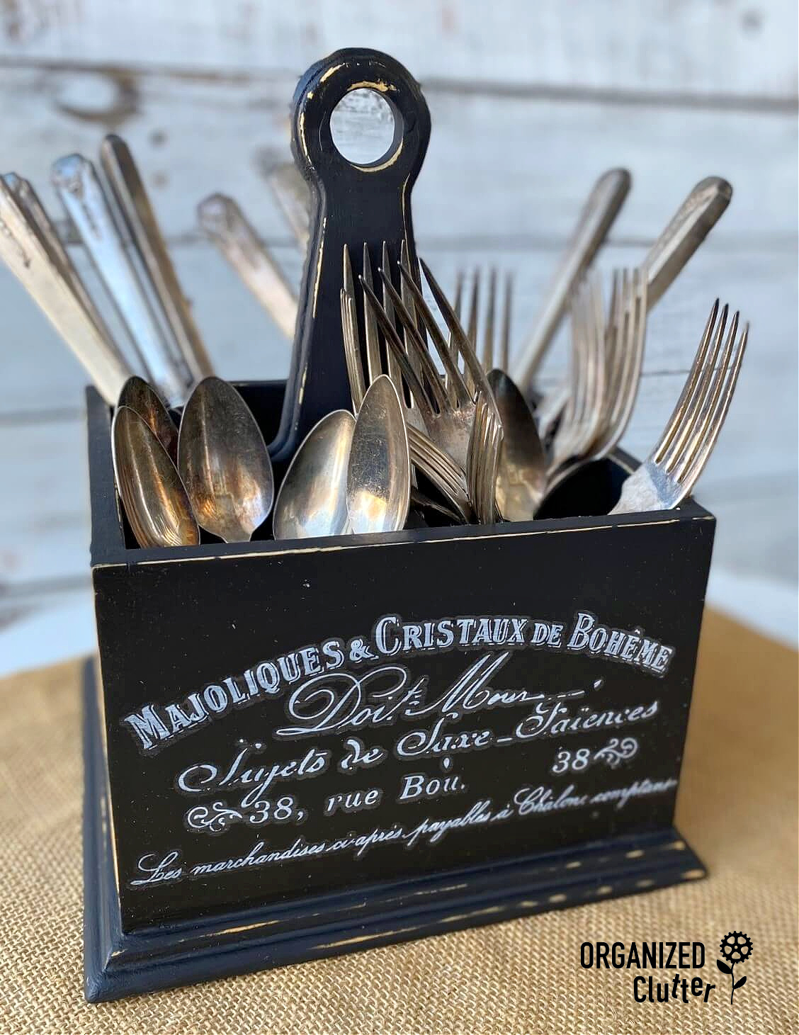 A Goodwill Mikasa Wooden Silverware Caddy Receives A Makeover With