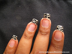 nail tip french diy tutorial easy zebra tips step