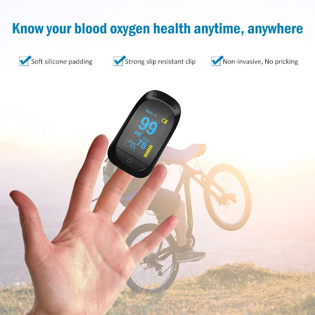 Techip Fingertip Pulse Oximеter SPO2 Blood Oxygen Saturation Monitor Heart Rate Monitor OLED Digital Display