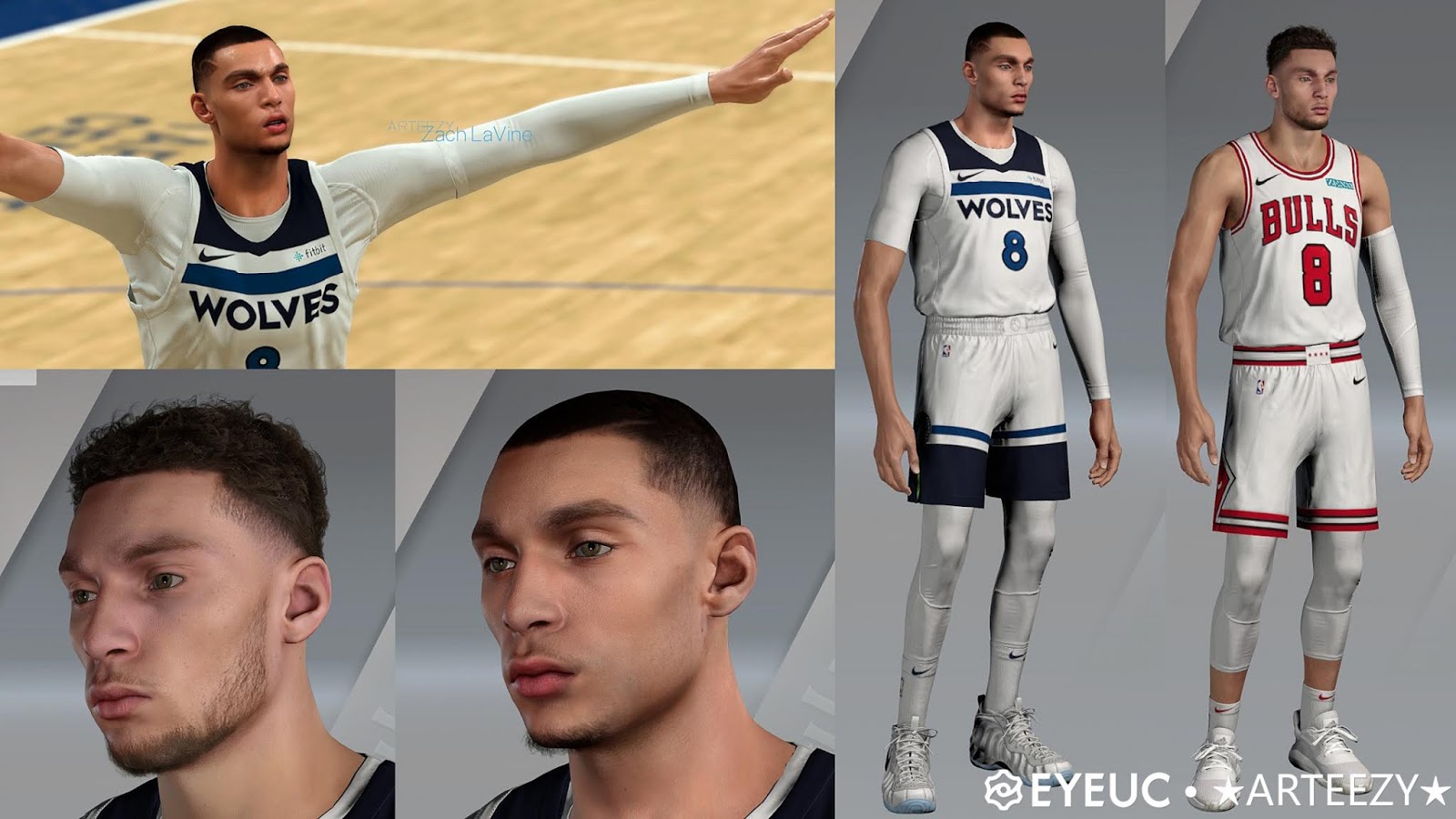Zach Lavine Face, Hair and Body Model By Arteezy & Dog brother