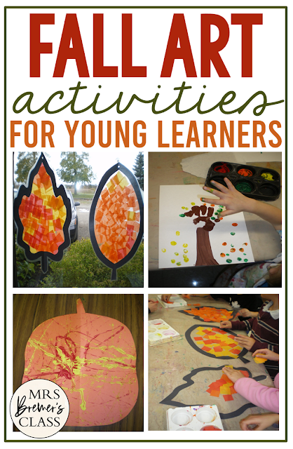 Fall apple art activities with color mixing for Kindergarten and First Grade