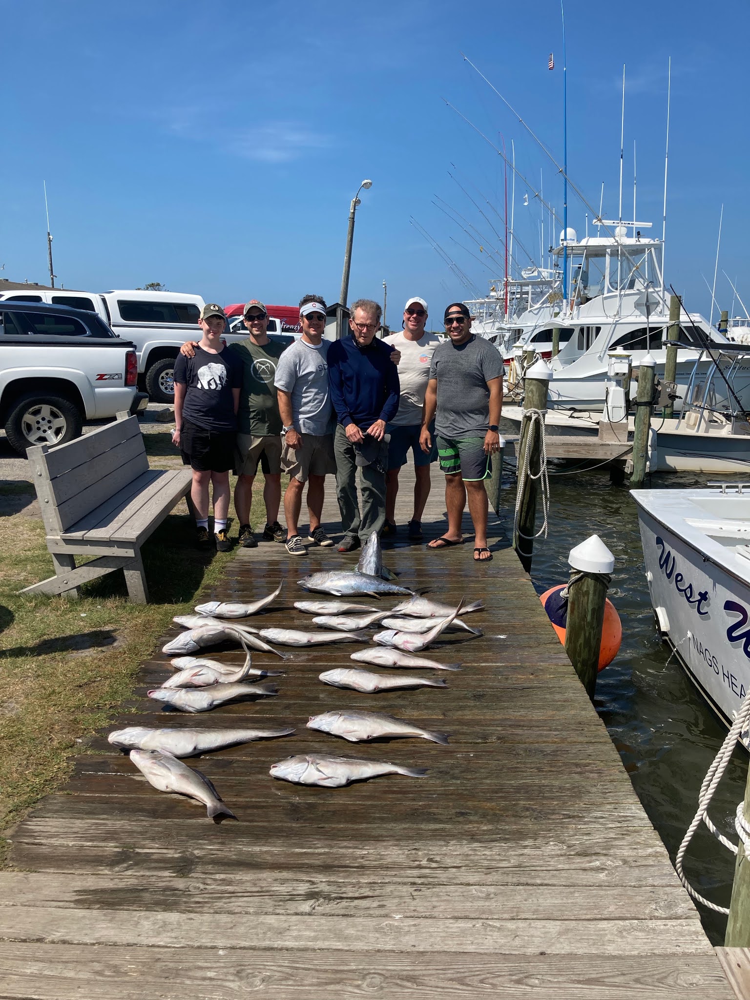 Outer Banks Fishing Charter Catches of Yellowfin Tuna, Limit on Tile