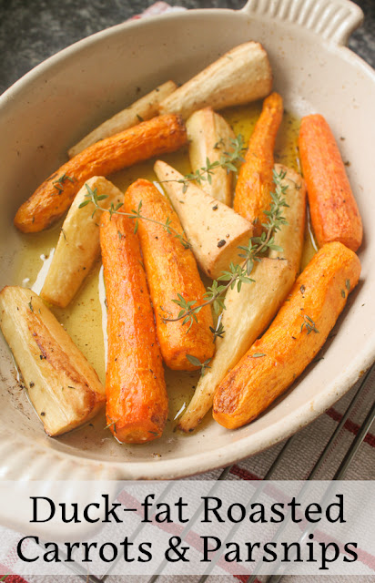 Food Lust People Love: Duck-fat Roasted Carrots and Parsnips are simple yet flavorful. The duck fat adds richness and roasting brings out the natural sweetness of the vegetables.