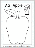 Kindergarten Worksheets: ASL Alphabets coloring pages