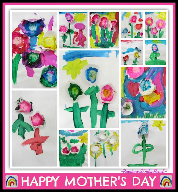 photo of: Mother's Day Art Project for Children (Flowers Painted with Muffin Liners) via RainbowsWithinReach