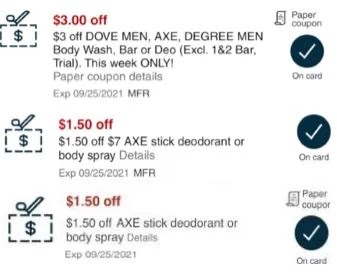 Axe body-wash or deodorant CVS crt store Coupon (Select CVS Couponers) Axe body-wash or deodorant CVS crt store Coupon (Select CVS Couponers)