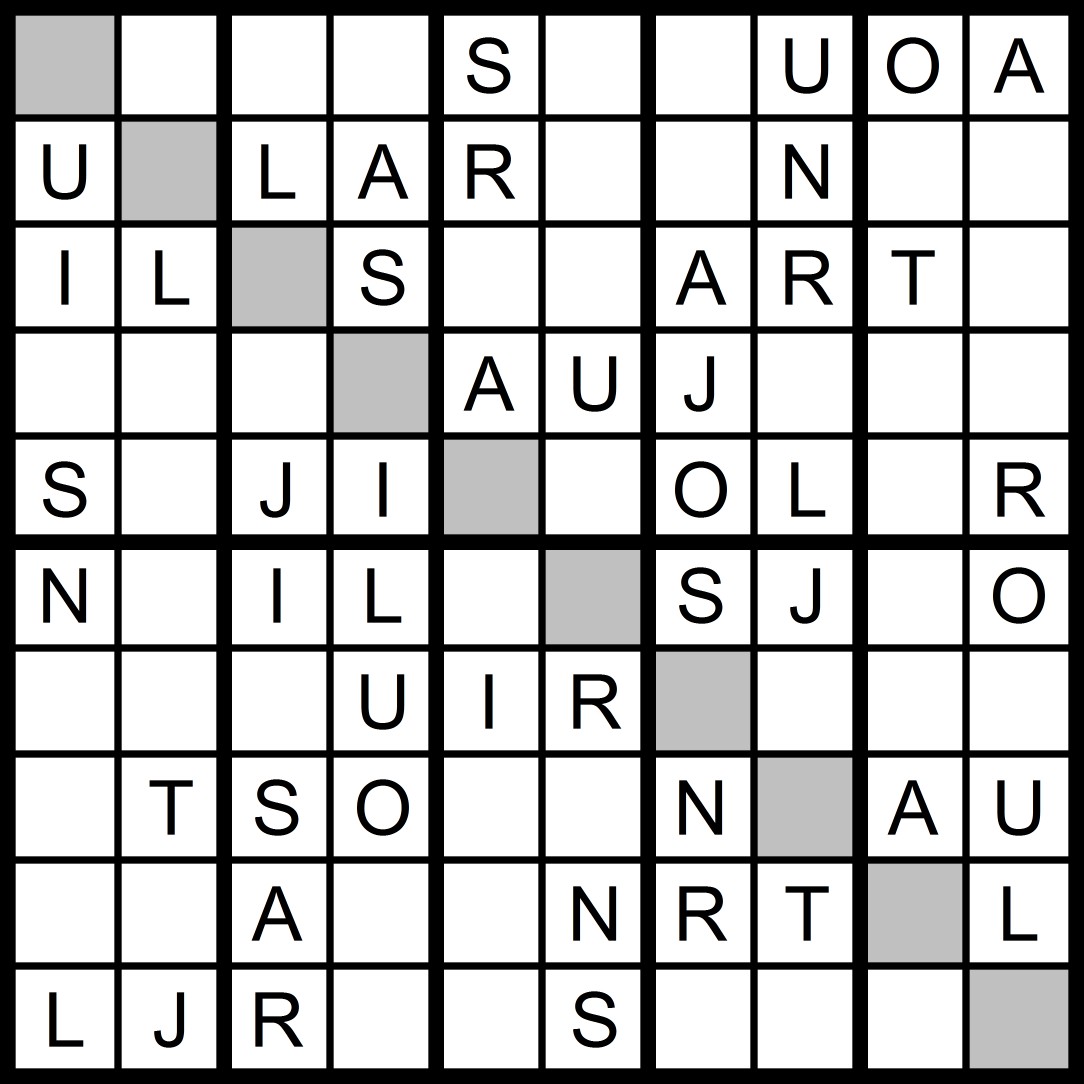 Magic Word Square New Word Sudoku Puzzle for Thursday, 6/29/2017