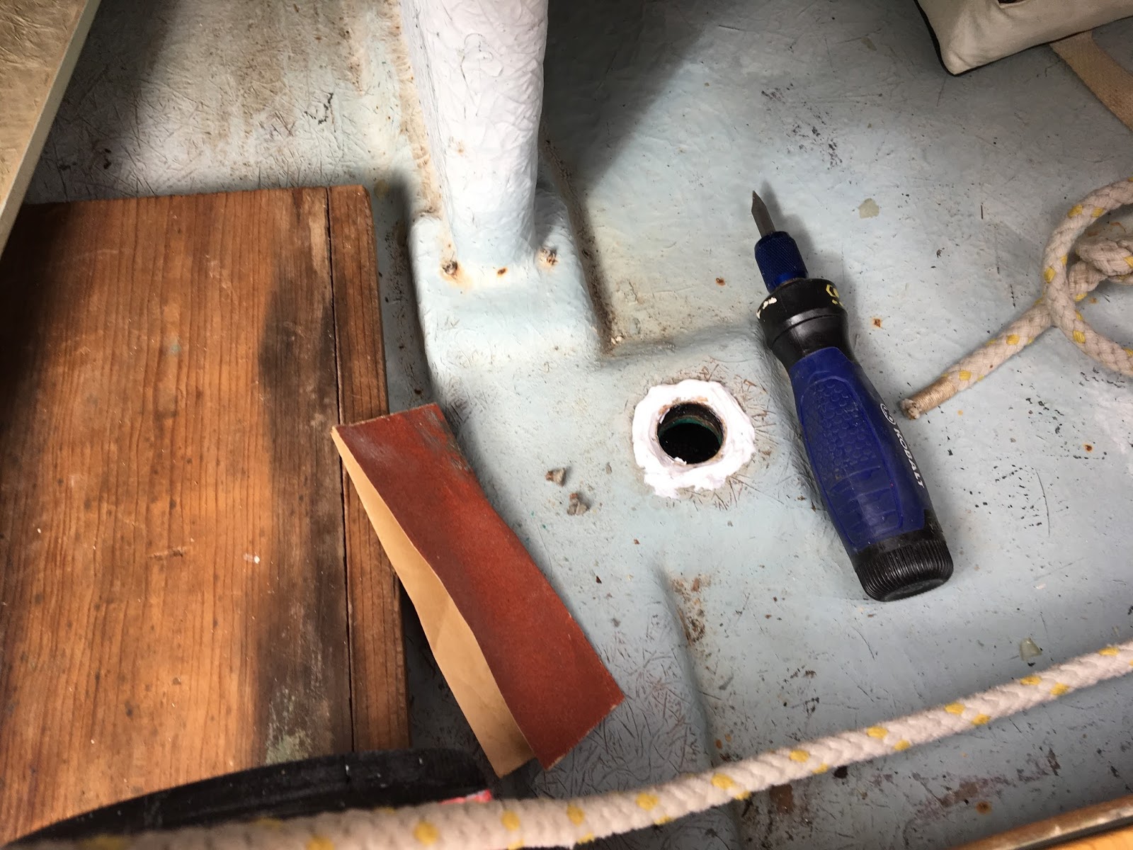 Small Boat Restoration Lugger ONKAHYE 11 Jan 18 Drain Plug