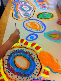 Collaborative Concentric Circle Painting
