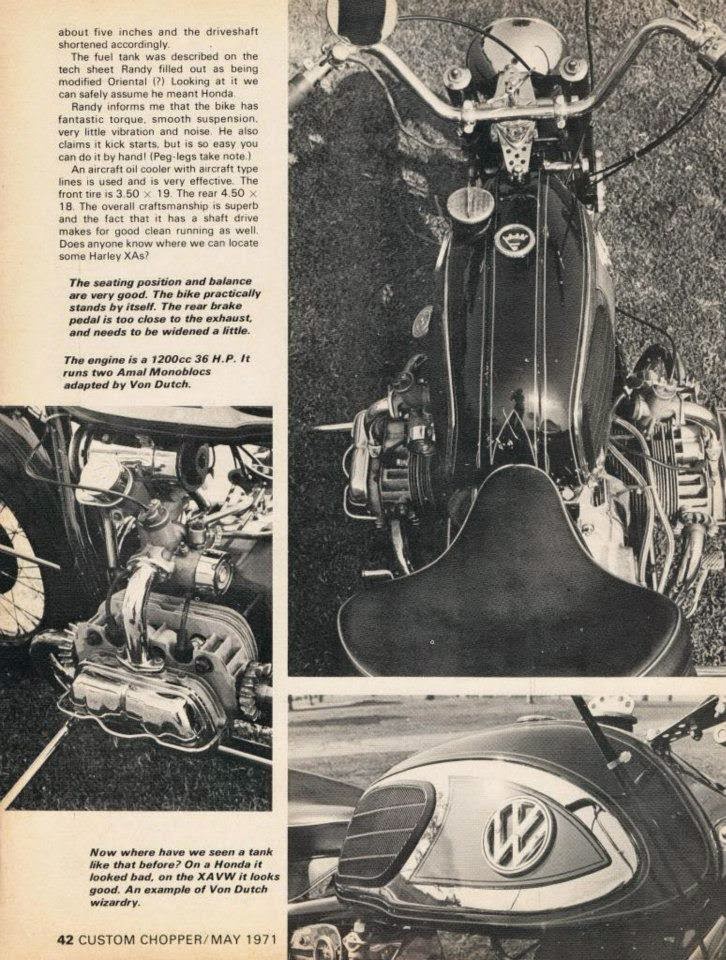 1966 XAVW Von Dutch motorcycle Caferacers