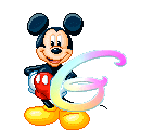 Alfabeto animado de personajes Disney con letras de colores G.