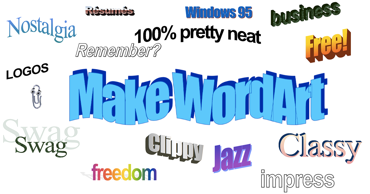 1990 microsoft word art