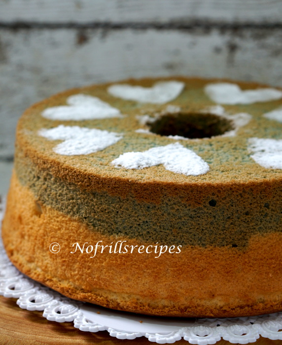 Honey Blue Pea Flower Chiffon Cake 蜜糖蓝豌豆花戚风蛋糕