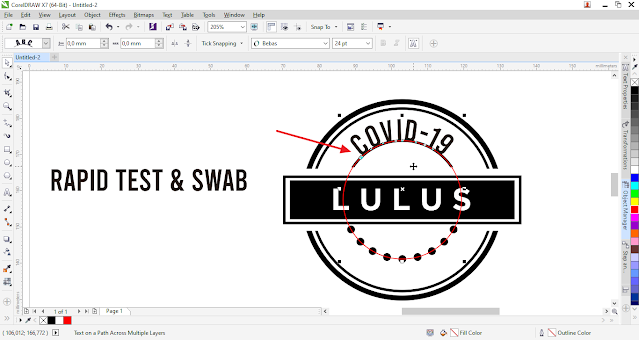 Belajar coreldraw fit text to path