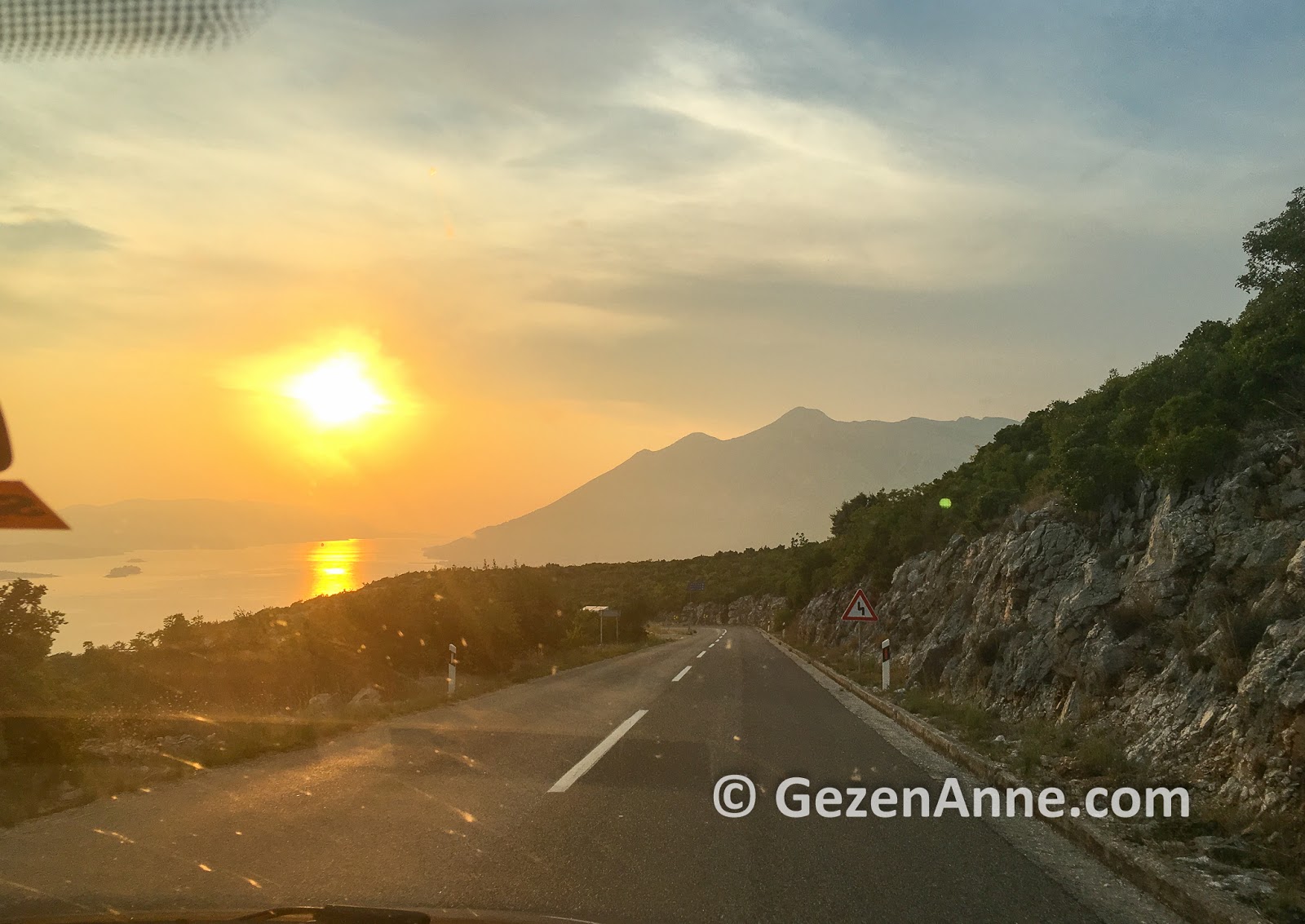 Driving to Orebic through Peljesac peninsula, Croatia