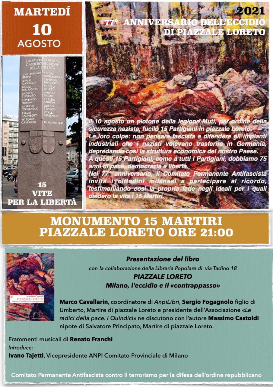 ANPI Barona Milano. Carlo Smuraglia. Ai quindici di Piazzale Loreto Milano 10 agosto 2021. ANPI Barona Milano. Carlo Smuraglia. Ai quindici di Piazzale Loreto Milano 10 agosto 2021.