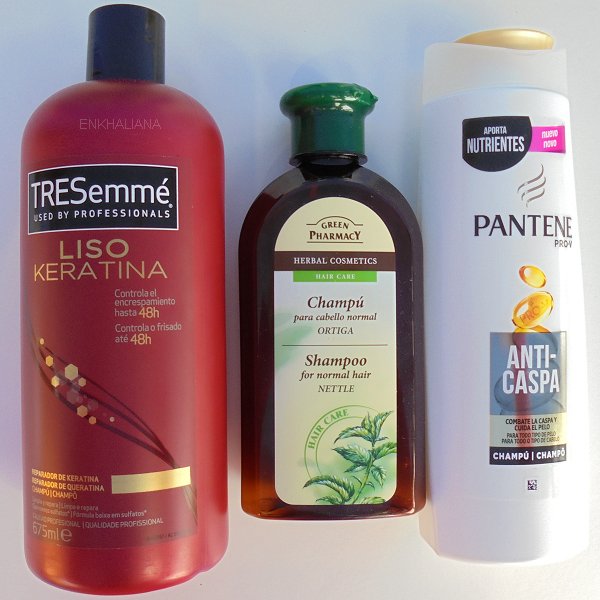 Tresenné Liso Keratina / Pantene Pro-V Anticaspa / Green Pharmacy Champú Cabello Normal Ortiga