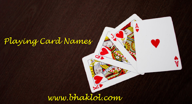Playing Cards Names with Pictures in English & Hindi | Know Here